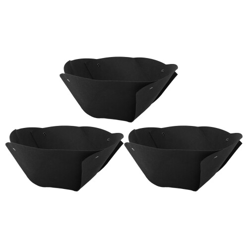 Conjunto de 3 Forros Semicirculares para Vasos de Flores, Cestos de Parede, Decoração Interna e Externa, Preto, 35 cm (14 polegadas) 2