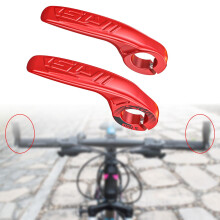 Mountainbike stuuruiteinden, ergonomische handgrepen (1 paar) met verstelbare hoek, geschikt als vervangingsonderdeel voor mountainbikes, rood.