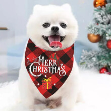 Julehundebandana vendbar flannel - Ternet kæledyrstørklæde til små/mellemstore/store hunde og katte, festligt feriekostume, vaskbar julegave