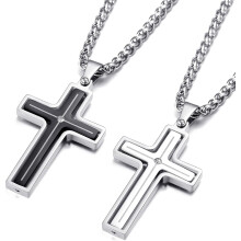 Fidgetketting voor mannen, angstketting, kruishanger, draaiende ketting