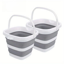 Pacáiste 2 Buicéid Fillte 5L (1.3Gal) – Inaistrithe, Fillte, Sábhálann Spás don Bhaile, don Nigh Carranna, don Champáil, don Trá – Liath