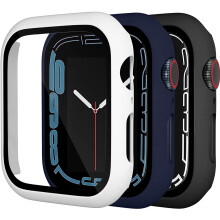 XiHAMA Kompatible Schutzhülle für Apple Watch SE/6/5/4 + Displayschutzfolie, schlanke Bumper-Hülle, 3er-Pack