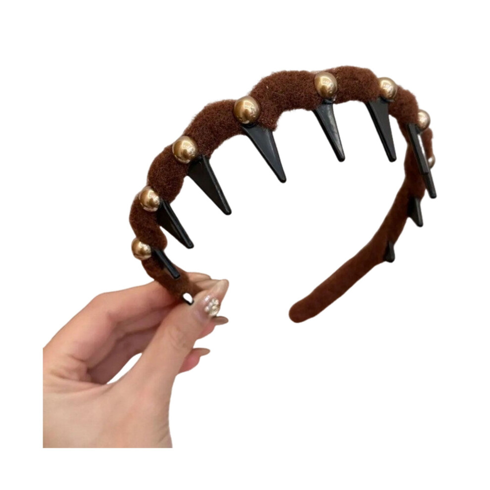 Xinwanna Faux Pearl Headband Retro Style Twist Ribbon Women Hair Hoop Weddings Parties Headpiece Versatile Hair Accessory (Type B)