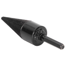 Firewood Drill Bit Efficient Log Splitter Carbon Steel Hex Shank Drilling Tool Black for Woodworking