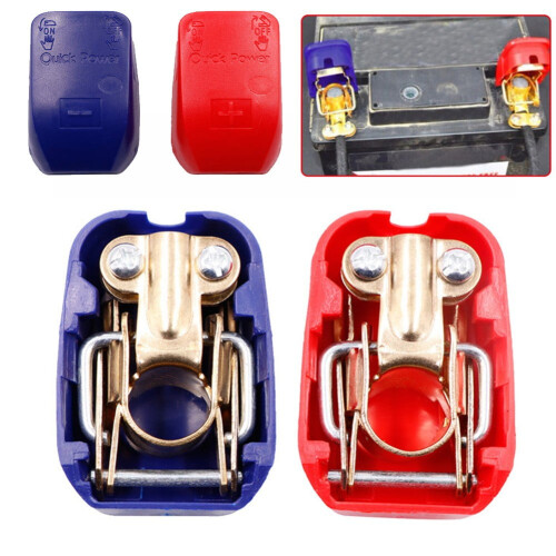 2Pcs Quick Release Battery Terminals Clamps Car Caravan Boat Low Profile