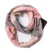 Women's and Couple's Fashionable Thick Warm Colorful Soft and Comfortable Checkered Zippered Pullover Scarf