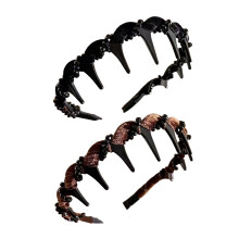 Xinwanna Rhinestone Hairband Elegant Vintage Non Slip Hair Hoop for Women Girls Fashionable Bridal Hair Accessory (Black Coffee)