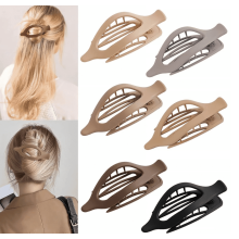 6pcs Flat Curved Claw Clips for Thick/Thin Hair, Strong Hold Alligator Clips, No-Slip Matte Neutral Hair Accessories – Compatible with All Hair