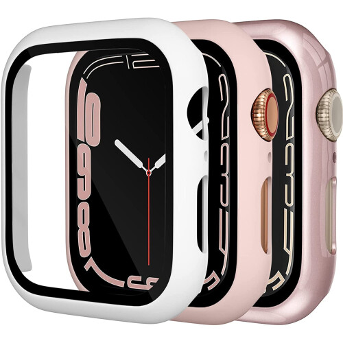 Συμβατό με Apple Watch44mm (SE/6/5/4), Λεπτή θήκη + προστατευτικό οθόνης, σκληρό εξώφυλλο