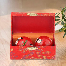 2 stuks Baoding handmassageballen met opbergdoos – Duurzaam, glad, draagbaar – Geschikt voor Chinese oefeningen en gebruik door kinderen –