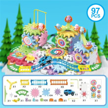 STEM-Lernspielzeug, 97-teiliges Baustein-Set für Kinder, Konstruktionsspielzeug, Spielzeugbausteine, Lernspielzeug für Kinder ab 3 Jahren