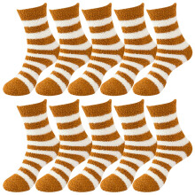 5 Paar Haussocken für Herren, flauschige Socken, Wintersocken, warme Socken, weiche Socken, gelb, Einheitsgröße