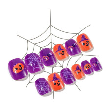 HeroNeo Skull Bat Press On Nails Child Adult Halloween Wearable False Nail Piece