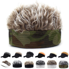 Fashion Wig Hat Curved Brim Easy to Wear Comfortable Male Fake Hair Cap for Going Out,6