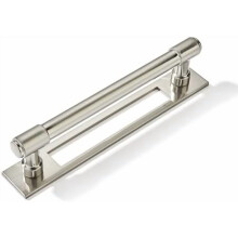 Mânere pentru dulapuri din nichel satinat, pachet de 5", cu placă spate și placă de bază – Compatibile cu dulapurile standard