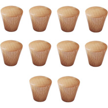 Gamvdout Wood Pull Handles 50Pcs, Beech Varnish Solid Wood Cabinet/Drawer Handles, Trapezoidal, Single Hole, 25x26mm