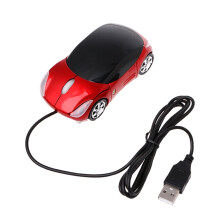 Autovormige bedrade 3D optische muis, mini-muis met snoer, draagbare muis voor zakelijk gebruik en reizen.