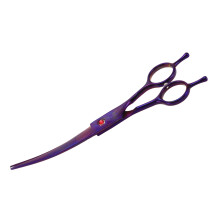 Koiran trimmaussaksilla ergonominen kahva, yläkaarevat sakset, kaarevat sakset lemmikeille, 7,5" violetti