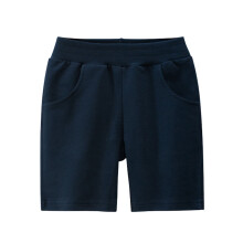 Shorts AWZXDE para meninos e meninas, cor sólida, estilo cargo casual, cintura elástica, confortáveis para brincar no verão, azul marinho,