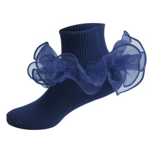 Calcetines tobilleros con volantes para niñas pequeñas, calcetines de algodón antideslizantes estilo princesa con doble encaje – Compatibles con