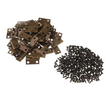 50 Pieces Small Hinges Bronze Hinges with Screws for Wooden Hinge Cabinet Drawer Jewelry Boxes Chest Dresser