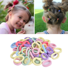 100 unidades de elásticos de cabelo, elásticos de cabelo de algodão multicoloridos, pequenos, sem costura, prendedores de cabelo elásticos para