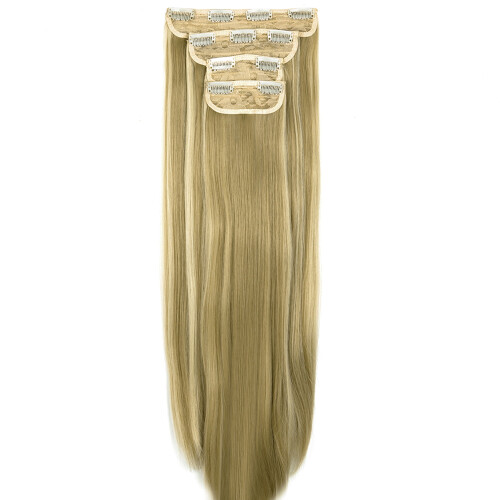 LELINTAΕπεκτάσεις μαλλιών με κλιπ 18"/24" (4 τεμάχια), Ίσιες/Σγουρές/Κυματιστές, Σε όλο το