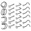 25 τεμάχια 20 γρ. Δαχτυλίδια μύτης CZ Crystal Corkscrew Σετ δαχτυλιδιών μύτης Stud, μύτη 1