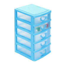Boîte de rangement multicouche Xoxingysm, petit tiroir, bleu ciel XL (cinq compartiments bleus), en plastique durable, pour petits objets et