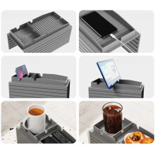 Silicone Couch Cup Holder Sofa Armrest Tray Anti-Slip For Remote Snacks Storage