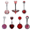 Δαχτυλίδια για τον ομφαλό, κόκκινο, οπάλιο, 14G, μπάρα μπανάνας, ομφαλό, 6 τεμάχια, 10 1