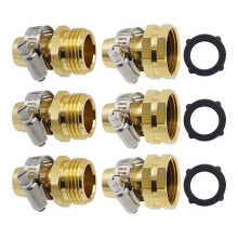 Kit de réparation pour tuyau d'arrosage en laiton 5/8" (lot de 3) avec colliers et joints – Compatible avec les tuyaux standard