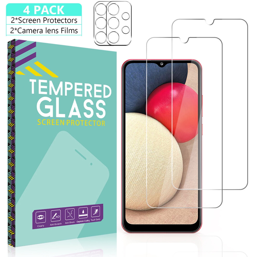 Aggxpf 2+2 Pack 9H Tempered Glass Screen Protectors For Galaxy A23 5G 6.6", With Camera Lens Protector & Installation Kit 9028731082523