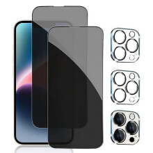 (2+2 sztuki) Folia ochronna na ekran zapewniająca prywatność do iPhone'a 16Pro – 9H, ciemne szkło hartowane, kompatybilne z etui, bez