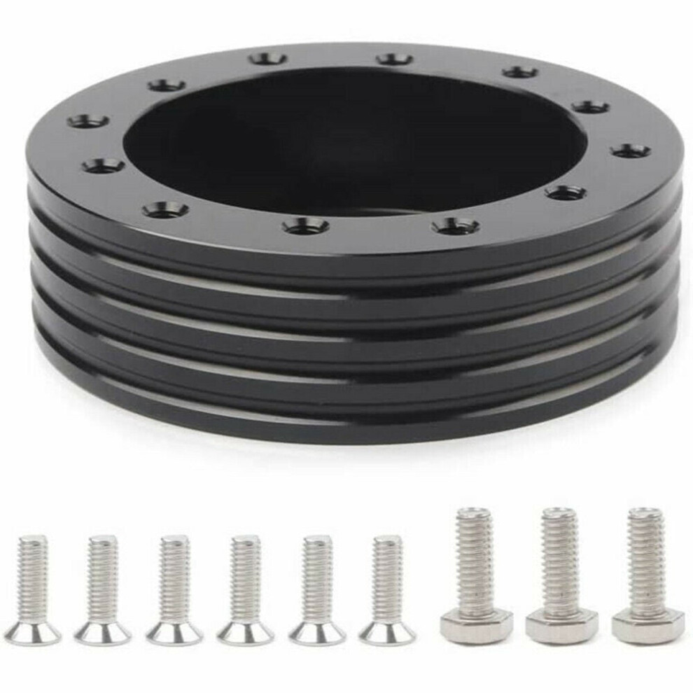 1 Inch 6 Hole Steering Wheel Billet Extension Hub Spacer For 6 Hole Steering Wheel Fits 3 Hole Grant Fs Apc Adapter Black 9028731083025