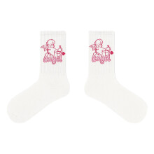 Klassische, dehnbare und atmungsaktive Socken zum Valentinstag für Mädchen – das perfekte Geschenk zum Valentinstag – schwarz-weiß