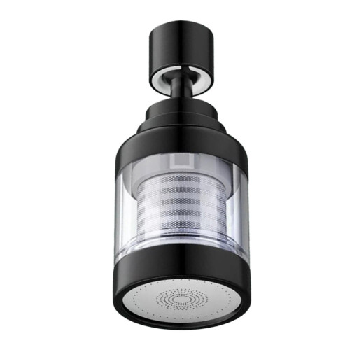 Kitchen Faucet Filter Black 360 Rotary Splash-Proof Nozzle