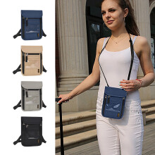 Umhängetasche für Damen und Herren, Reisepass-Geldbörse, Handytasche, kleine Nackentasche, Schultertasche für Damen und Herren