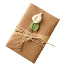 Zelfgemaakte wenskaarten met geperste callalelie, handgemaakte knutselset voor gepersonaliseerde uitnodigingen en briefkaarten – vintage