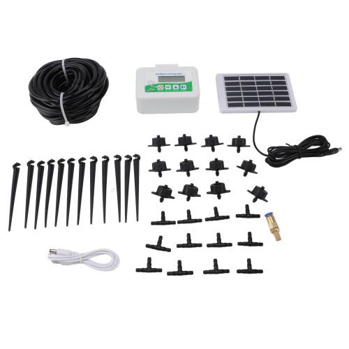 Intelligent Watering Timer Programmable Energy Saving with Solar Panel Automatic Irrigation Timer for Garden Farmland Meadow 1
