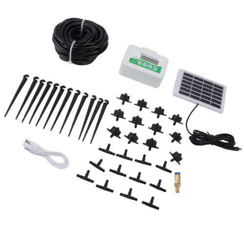 Intelligent Watering Timer Programmable Energy Saving with Solar Panel Automatic Irrigation Timer for Garden Farmland Meadow 2