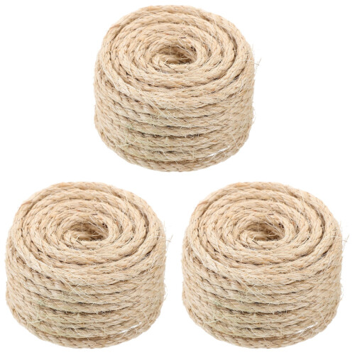 3Rouleaux De Sisal Beige Résistante Pour Scratcher Chat