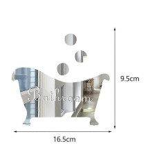 Bathroom Mirror Wall Sticker Lettering "bathroom" Diy Detachable Waterproof Self-adhesive Art Wall
