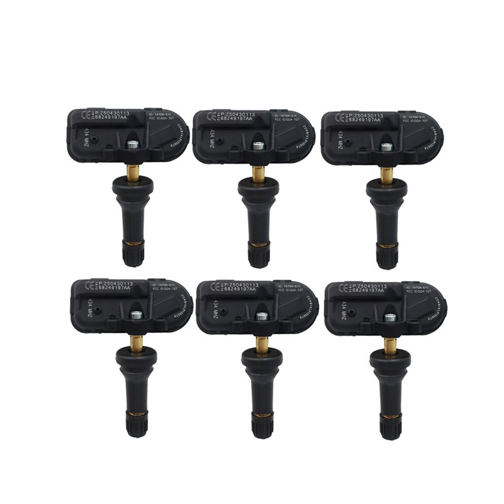 6Pcs Car Tpms Pressure Sensor 433Mhz 68249197Aa For Ram 1500 2500 3500 4500 5500 2014-2018 68239720Aa 68239720Ab 6032653242043