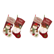 Christmas Stocking Set of 4, Xmas Stockings for Tree Decoration, Personalised Sock Gift Bag for Teenagers, Candy Bag