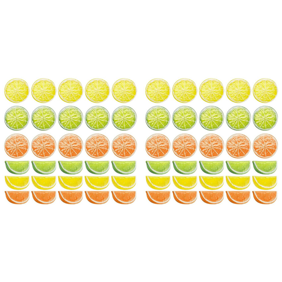 Semoic 60Pcs 2In Artificial Lemon Slices,Simulation Decorative Fake Fruit Wedding Ornament Festival Decor Photography Props