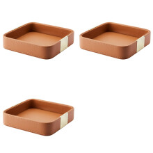 3X Leren Bureau-Opbergvak Vierkant Opbergvak voor Sleutels Lederen Lade voor Europese Sieraden