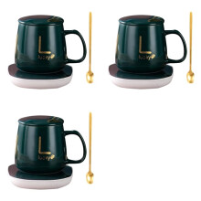 3X Heating-Cup of Electric Coffee Via USB, Gift Box Heating Plate and Coffee Cup, Cup of Hot Tea, Coffee, Milk