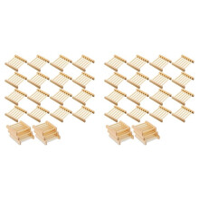 Lot de 50 Porte-Savons en Bois de Bambou, Porte-Savon Simple et Égouttoir à Savon pour Salle de Bain et la Cuisine
