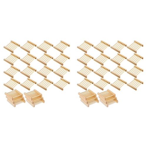 Conjunto de 50 Saboneteiras de Madeira para Bambu, Simples e Funcional, para Secar Sabonetes e Outros Itens de Banheiro e Cozinha.